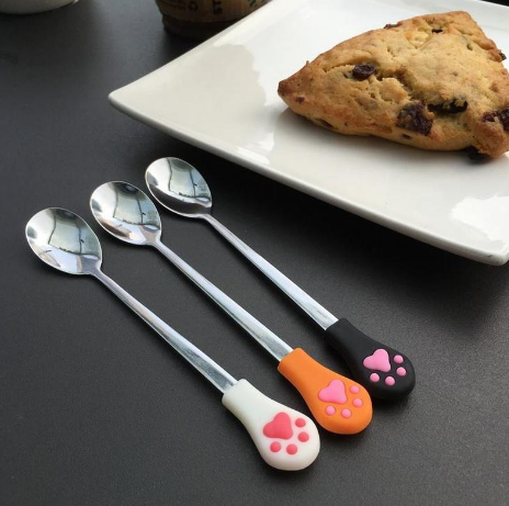 Cute Stainless Steel Cat Paw Spoons