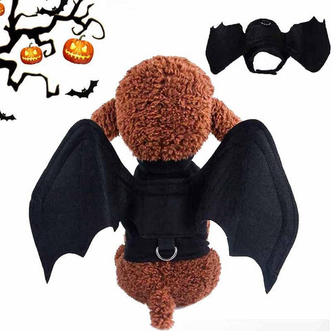 Halloween Dog Clothes Black Bat Wings