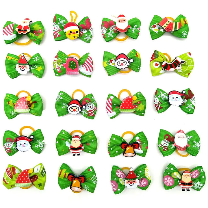 10 Pcs Christmas Party Pet Bows