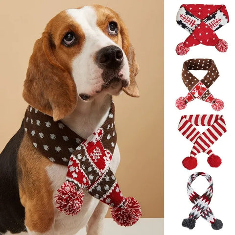 Christmas Knitted Dog Scarf