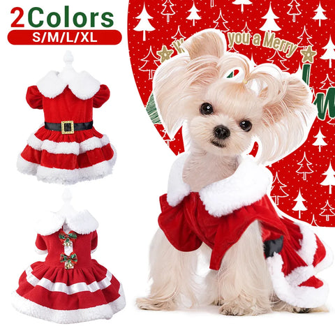 Christmas Dog Bow Skirt Costume