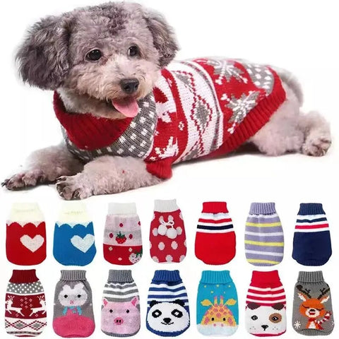 Christmas Pet Cartoon Knitting Costume
