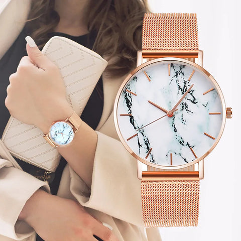 Rose Gold Marble Watch